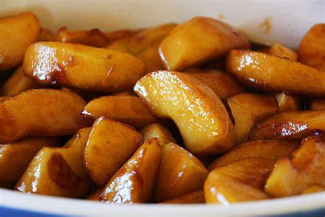 Pommes caramélisées et insert pomme