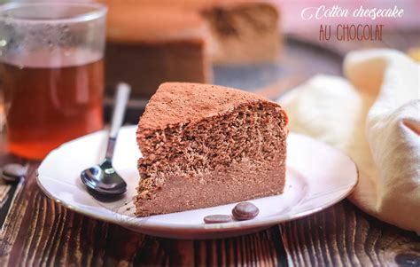 Tranche de cotton cheesecake au chocolat