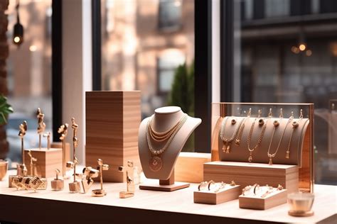 Vitrine de bijouterie avec des bijoux en or et diamants