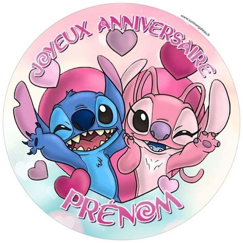 Stitch et Angel sur un gâteau