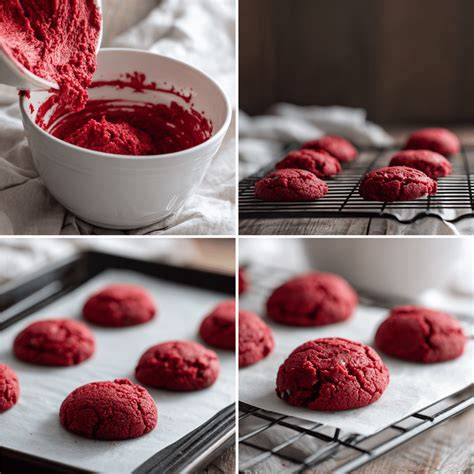 Graphique: étapes de préparation Velvet Cookies