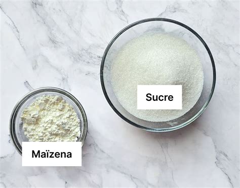 Ingrédients pour faire du sucre glace