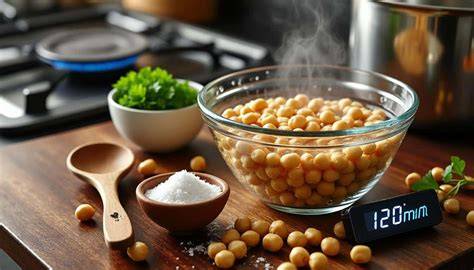 illustration du montage et de la cuisson d’un pain à base de pois chiches