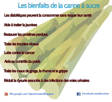 Infographie sur les bienfaits du jus de canne à sucre pour la santé