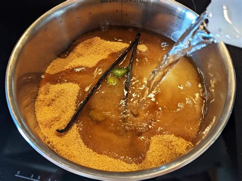 Ingrédients pour le sirop caramel maison