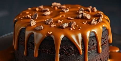 Gâteau au chocolat avec glaçage caramel