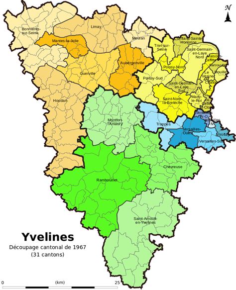 Carte des Yvelines avec Meulan-en-Yvelines mise en évidence