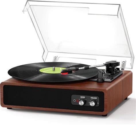 Image d’une platine vinyle moderne avec haut-parleurs intégrés
