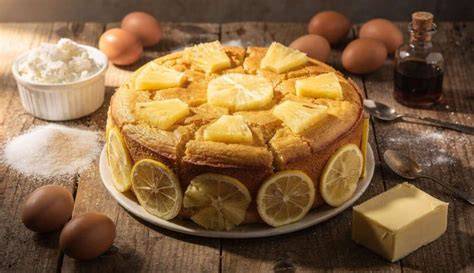 Gâteau à étages citron et ananas - schéma de montage et décor