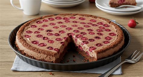 Mousse au chocolat et fruits rouges dans un cercle à pâtisserie