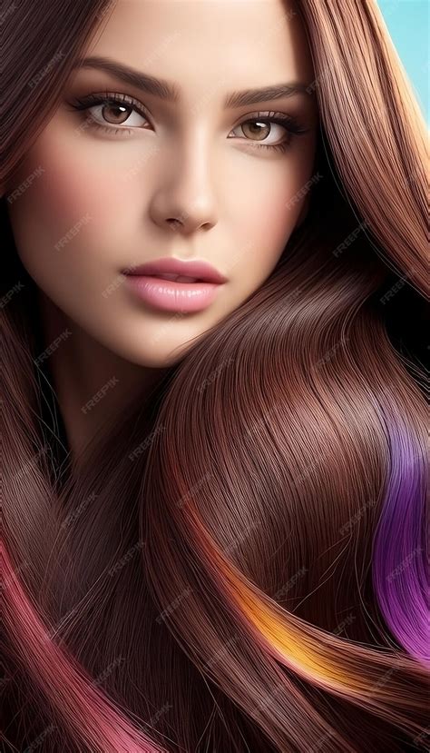 Femme aux cheveux brillants et lumineux