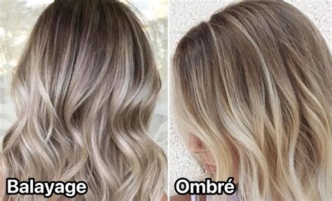 Tableau comparatif des techniques de coloration : Balayage, Tie and Dye, Ombré Hair, Glaçage