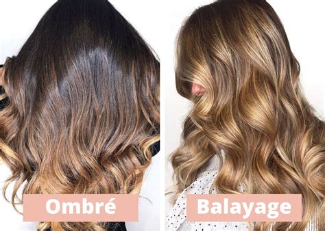 Illustration montrant la différence entre Balayage, Tie and Dye et Ombré Hair