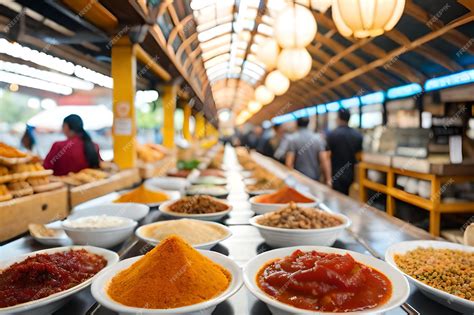 Image d'une fête locale avec des stands de nourriture et des gens souriants