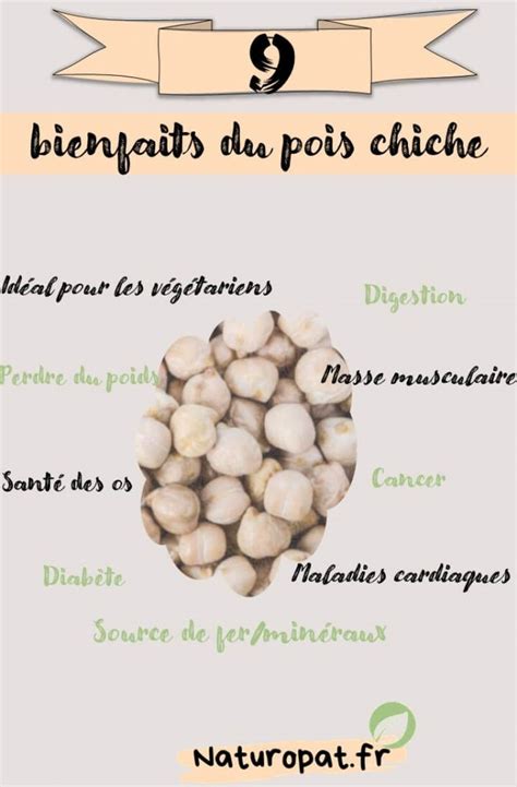 Infographie résumant les bienfaits nutritionnels du pois chiche