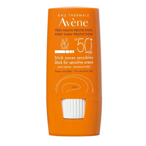 Infographie: Composants et mécanismes de protection du Stick Avène SPF50+ Zone Sensibles
