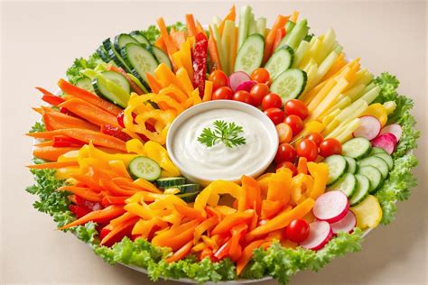 Assiette de Tiebou Yapp décorée avec des crudités colorées