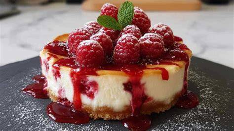 Infographie: étapes clés du cheesecake framboise sans cuisson