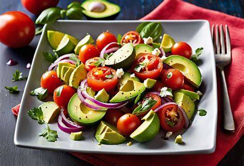 Image: guacamole d’avocat et salade estivale